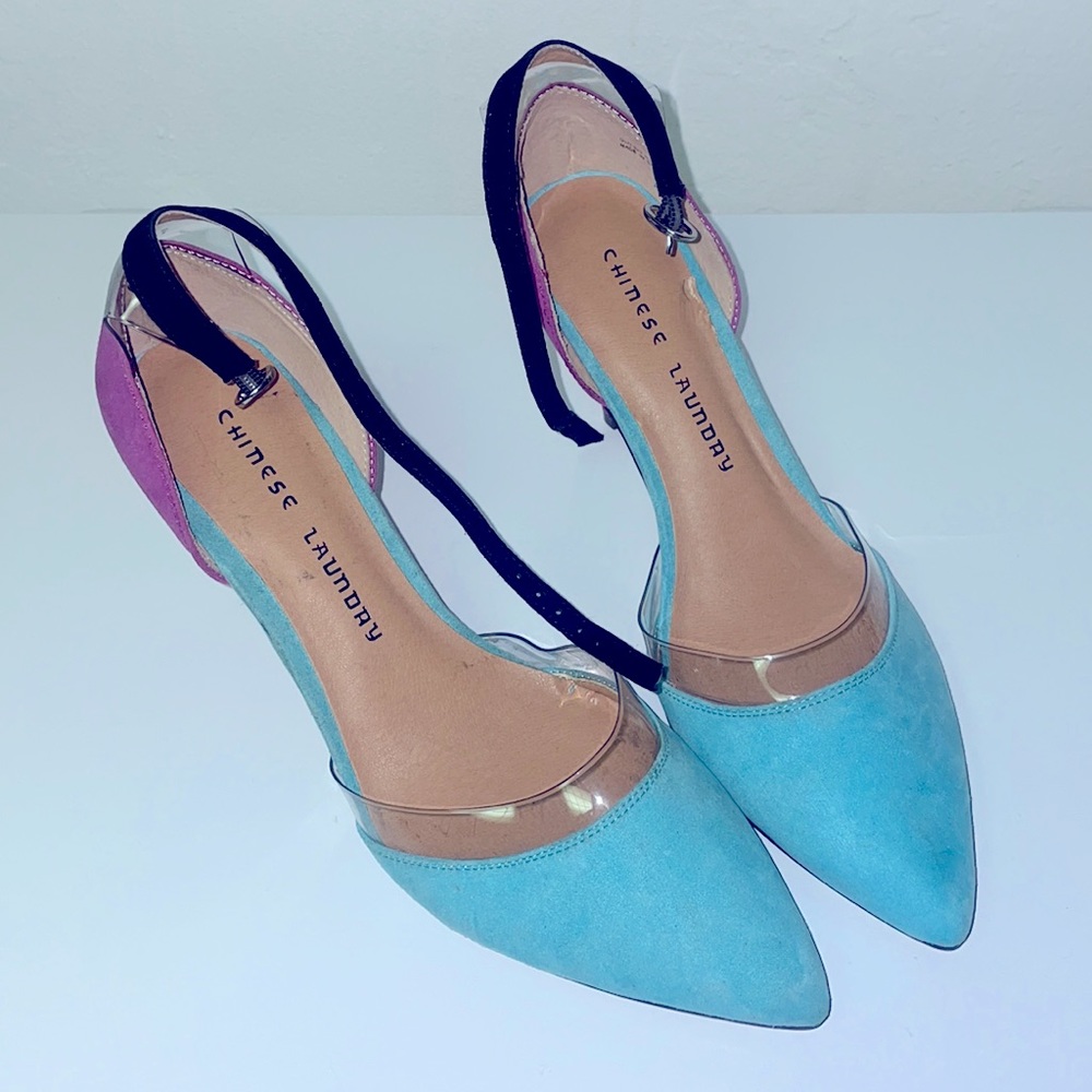 - Chinese Laundry stiletto heel color block blue and purple size 8